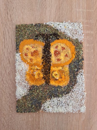 Zajęcia plastyczne - mozaiki z artykułów spożywczych